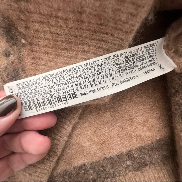 Zara Wool Llama Blend Sweater Oversized Hearts Rustic - Picture 6 of 7